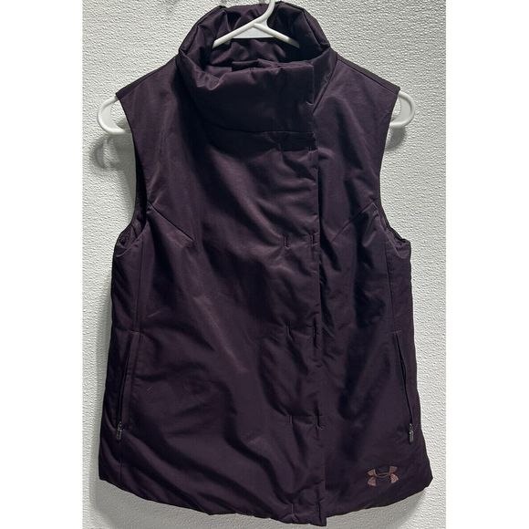 Under Armour‎ Coldgear Women’s Primaloft Puffer Vest Maroon Full Zip Size XS - Picture 1 of 5